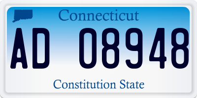 CT license plate AD08948