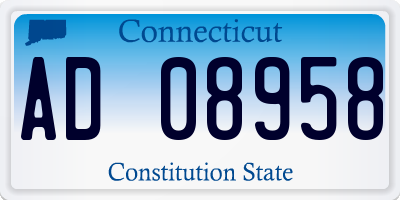 CT license plate AD08958