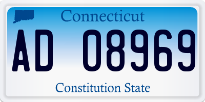 CT license plate AD08969