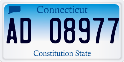 CT license plate AD08977