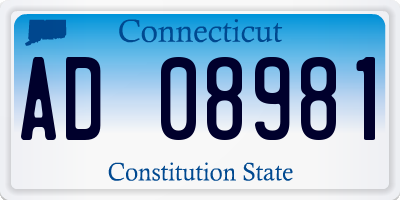 CT license plate AD08981