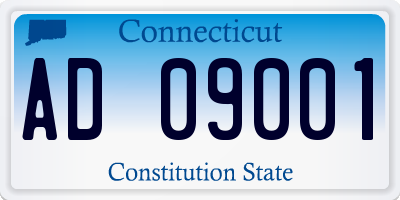 CT license plate AD09001