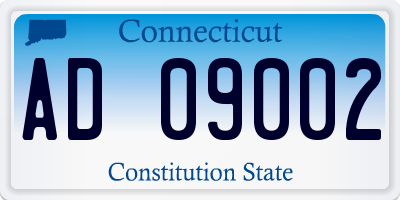 CT license plate AD09002