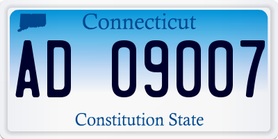 CT license plate AD09007