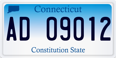 CT license plate AD09012