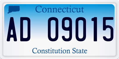 CT license plate AD09015