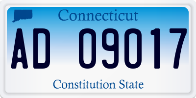 CT license plate AD09017
