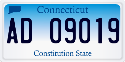 CT license plate AD09019