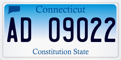 CT license plate AD09022