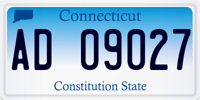 CT license plate AD09027