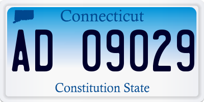CT license plate AD09029