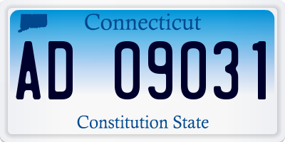 CT license plate AD09031