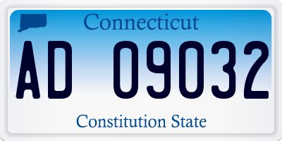 CT license plate AD09032