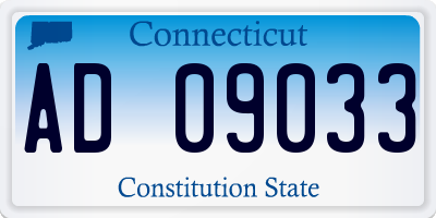 CT license plate AD09033