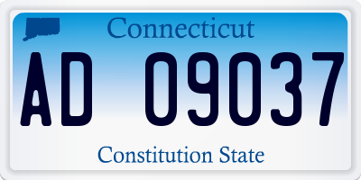 CT license plate AD09037