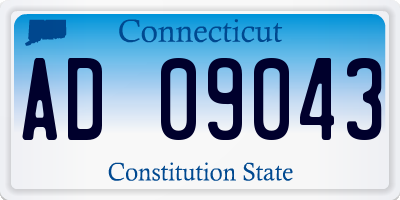 CT license plate AD09043