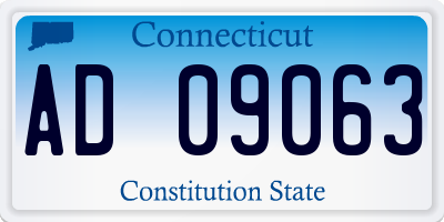 CT license plate AD09063