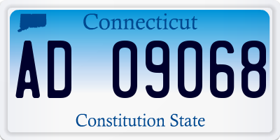 CT license plate AD09068