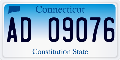 CT license plate AD09076