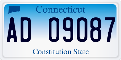 CT license plate AD09087
