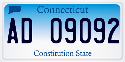 CT license plate AD09092