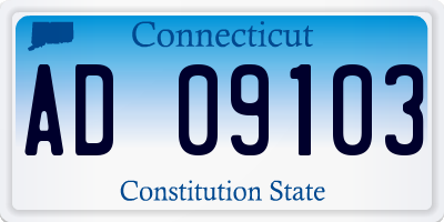 CT license plate AD09103
