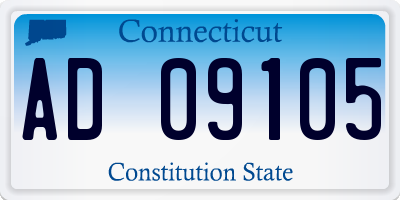 CT license plate AD09105