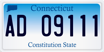 CT license plate AD09111