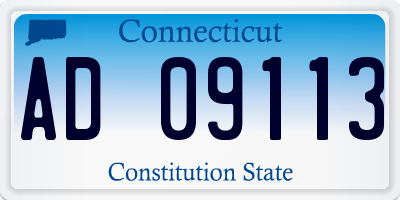 CT license plate AD09113