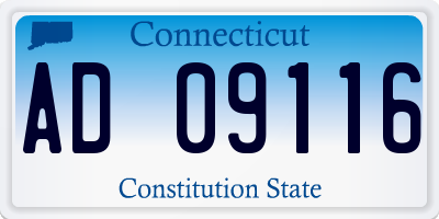CT license plate AD09116