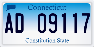 CT license plate AD09117