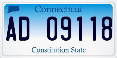 CT license plate AD09118