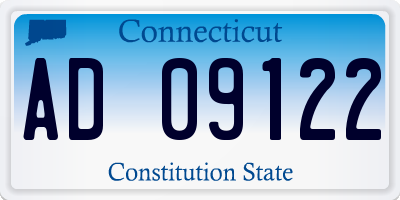 CT license plate AD09122