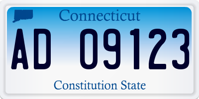 CT license plate AD09123