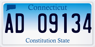 CT license plate AD09134