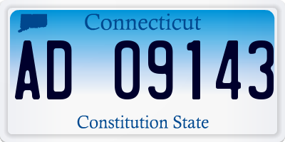 CT license plate AD09143
