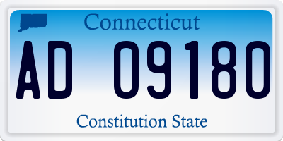 CT license plate AD09180