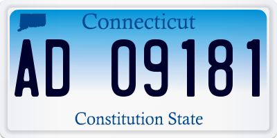 CT license plate AD09181