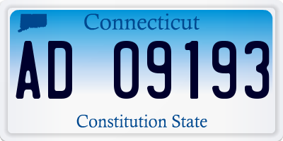 CT license plate AD09193