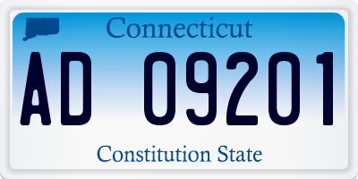 CT license plate AD09201