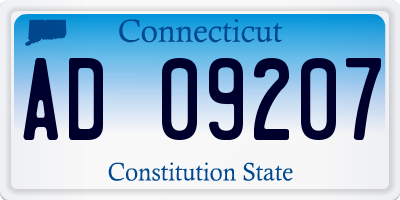 CT license plate AD09207