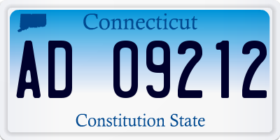CT license plate AD09212