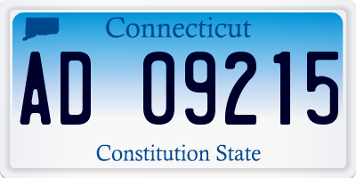 CT license plate AD09215
