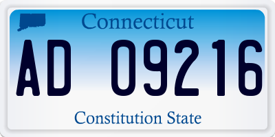 CT license plate AD09216