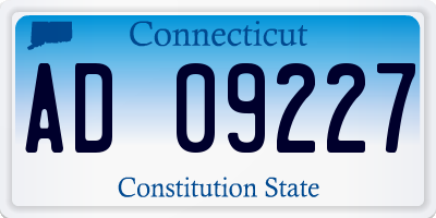 CT license plate AD09227