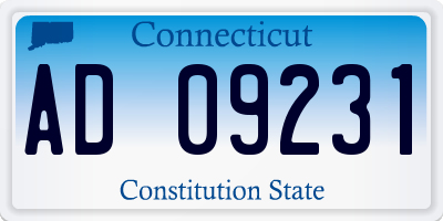 CT license plate AD09231