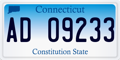 CT license plate AD09233
