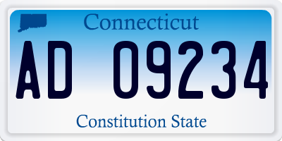 CT license plate AD09234