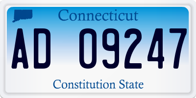 CT license plate AD09247