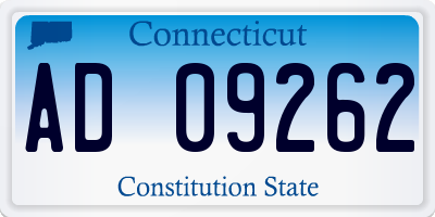 CT license plate AD09262